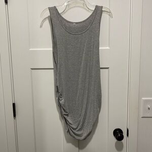 Gray Maternity Sleeveless Ruched Top